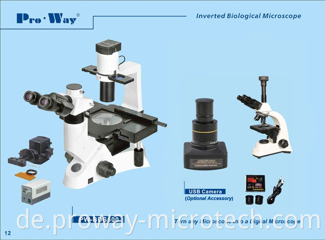 Professionell umgekehrtes biologisches Mikroskop (PW-BDS500)